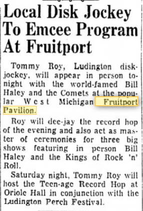 Fruitport Pavilion (Pamona Pavlion) - 1959 Article On Bill Haley And The Comets (newer photo)